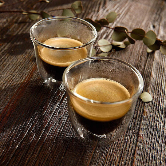 De'Longhi Σετ Φλιτζάνια Espresso Γυάλινα Διάφανα 60ml 2τμχ