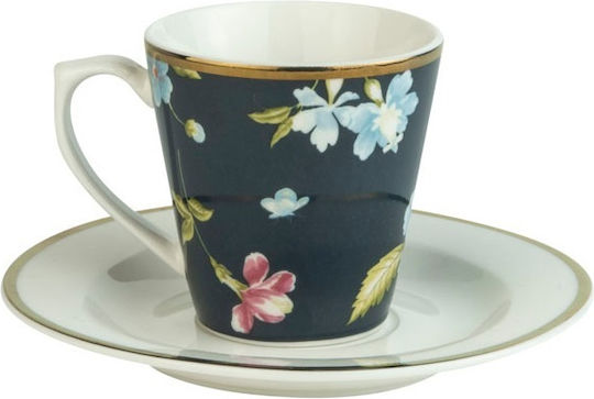 Laura Ashley Heritage Φλιτζάνι Espresso από Πορσελάνη Midnight Uni 90ml