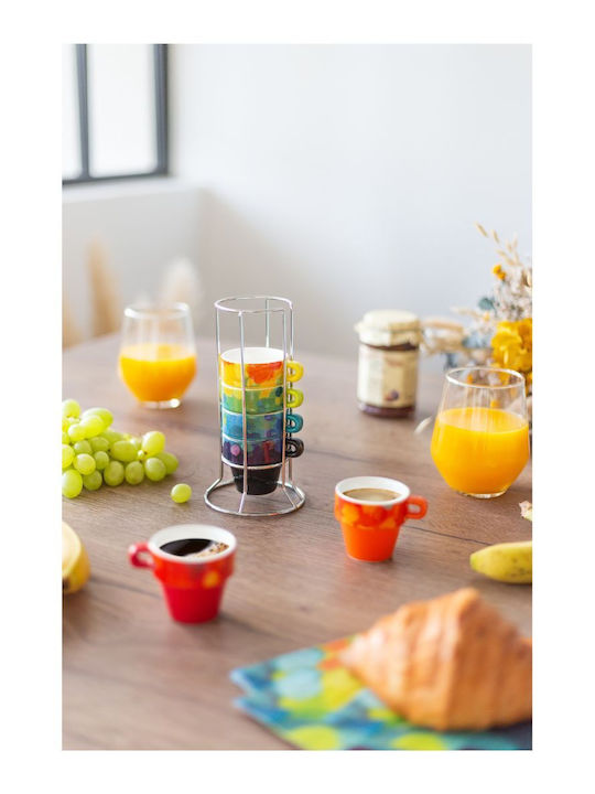 Pylones Set of Cups Espresso Porcelain Multicolored 60ml 6pcs