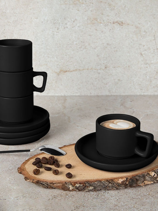 Berlinger Haus Set of Cups Coffee Ceramic Black 100ml 4pcs