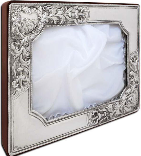 Silver Hammered Rectangular Wedding Crown Case 29x23cm