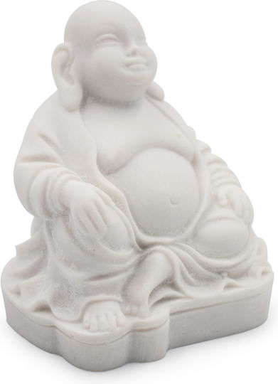 Χειροποίητο Γλυπτό White Buddha 9cm Handmade In Greece