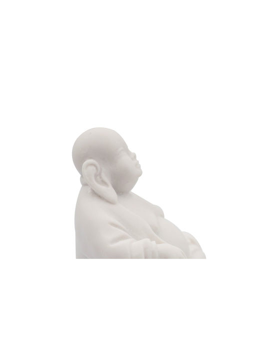 Sculptură Handmade Buddha Alb 9cm Handmade În Grecia