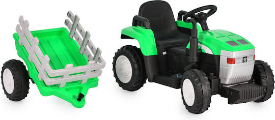 Kids 12V Electric Ride On Tractor with Trailer Dallas Green