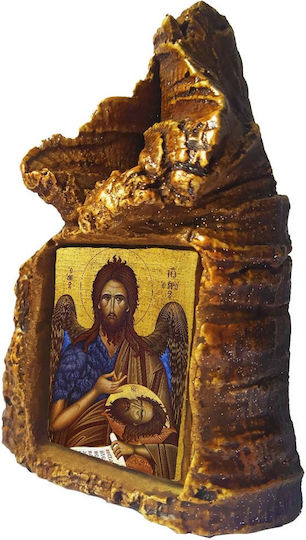Saint John the Baptist Icon – Tabletop Heart-Shaped Ceramic 14cm