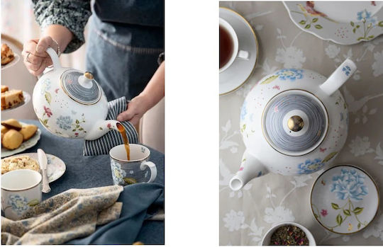 Laura Ashley Heritage Elveden Чайник Порцелан Бял 1600мл