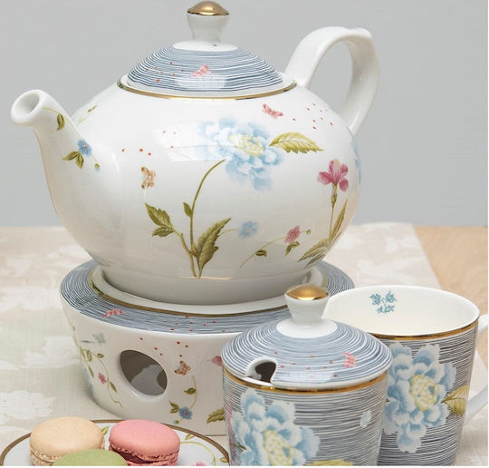 Laura Ashley Heritage Elveden Чайник Порцелан Бял 1600мл