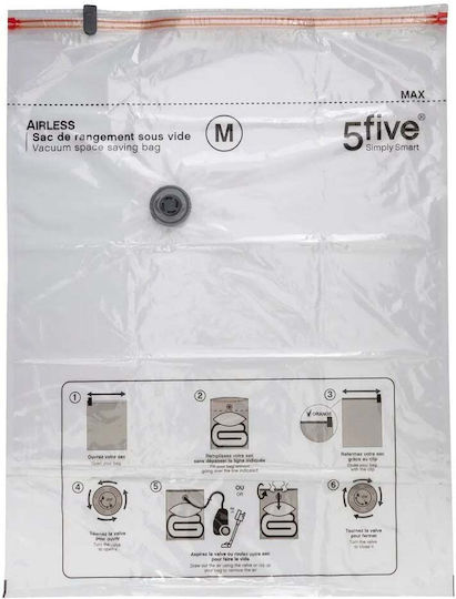 5Five Kunststoff Aufbewahrungsbeutel für Kleidung 120x90x1.7cm 5Stück