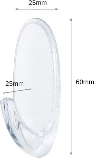 3M Command Plastic Hanger Kitchen Hook with Sticker Transparent 2pcs 17091AW
