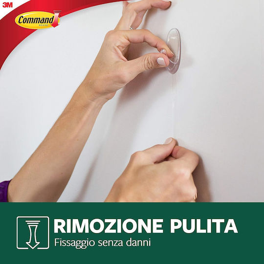 3M Command Plastic Hanger Kitchen Hook with Sticker Transparent 2pcs 17091AW