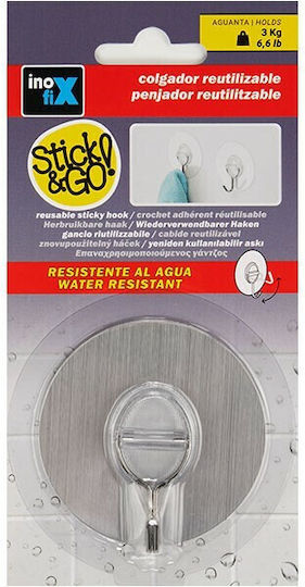 Inofix Metallic Hanger Kitchen Hook with Sticker Silver S7906759