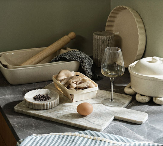 Broste Copenhagen Marble Cheese Serving Platter with Handle 30x17cm