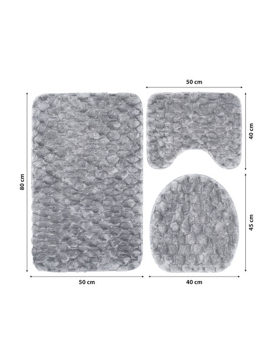 Antiderapant Set Covorașe de Baie Microfibra Toaletă LightGreyRug1 Lightgreyrug1 35x35buc 3buc