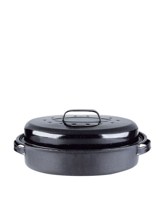 Homestyle Dutch Oven Oval Made of Aluminum with Grill 45x35cm 1pcs