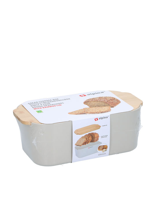 Alpina Appliances Bread Box with Lid Plastic White 33x12x18.5cm