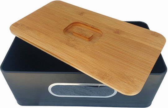 Marva Window Bread Box with Lid Metallic 33x18x12cm
