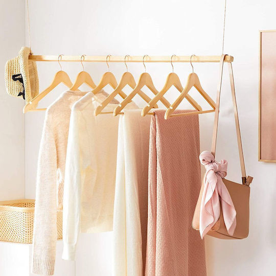 Songmics Wardrobe Hanger for Pants Wooden Beige CRW001N01 20pcs
