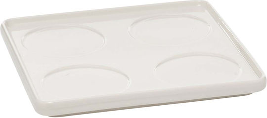 Atmosphera Nora Dessert Tower Stand 4 Slots with Base Made of White Porcelain Ø8xH6.8cm W20xL20xH6.8cm 4 Pieces