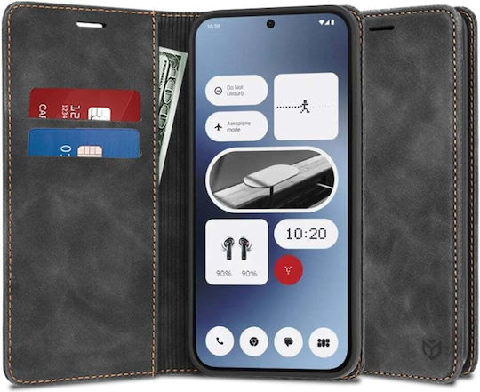 Wallet Piele artificială / Piele Negru (Nothing Phone 2a / 2a Plus)