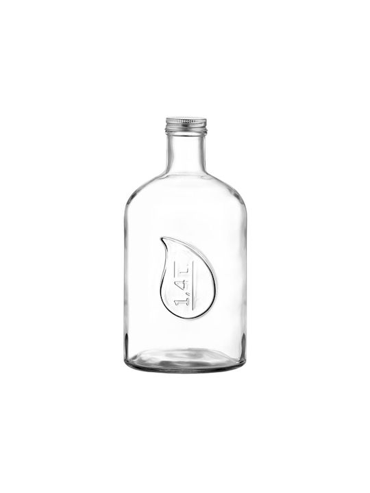 XM-Casa Bottle Water Glass with Screw Cap Transparent 1400ml