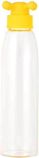 Benetton Rainbow Bottle Water Glass with Screw Cap Yellow 500ml