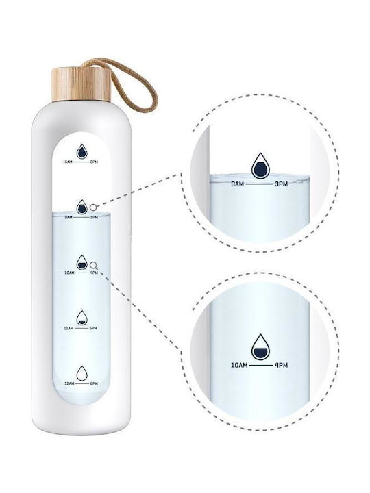 Wessper Flasche Wasser Glas Weiß 1000ml