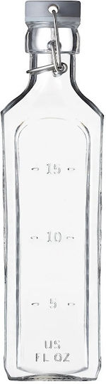 KIlner Kilner Μπουκάλι Νερού Γυάλινο με Κλιπ Διάφανο 600ml