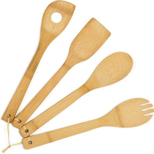 Atmosphera Bamboo Cooking Utensil Set Brown 4pcs