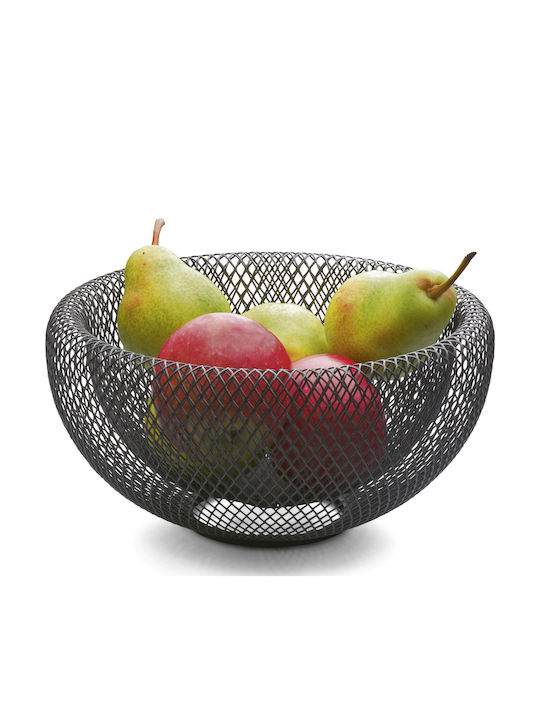 Philippi Mesh Φρουτιέρα Μεταλλική Μαύρη 25x25x13εκ.