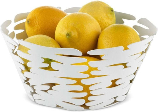 Alessi Barket Fruit Bowl Metallic White 21x21x10cm