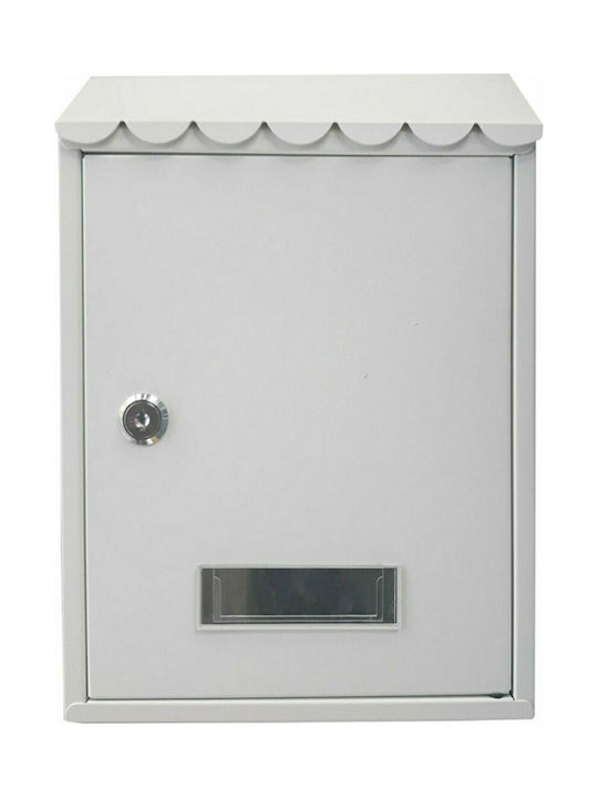 FFG Außenbereich Briefkasten Metallisch in Weiß Farbe 21.5x7x30cm