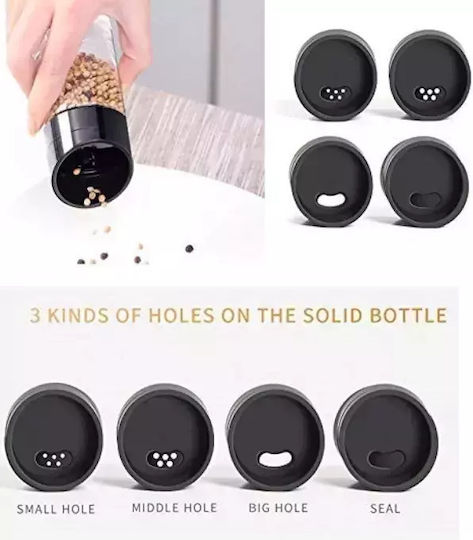 Relaxdays Glass Tabletop Rotating Spice Rack Spice Rack Black 12pcs