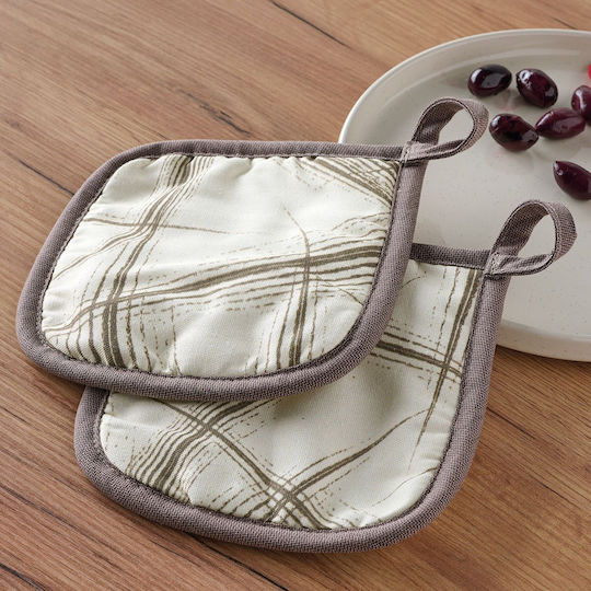 Kentia Loft Felce Pot Holder Fabric Beige 2pcs