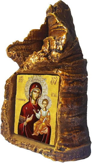 Saint Mary the Guide Icon – Tabletop Stone Heart Shape 14cm