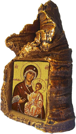 Saint Mary Icon of Portaïtissa – Tabletop Stone Heart Shape 14cm