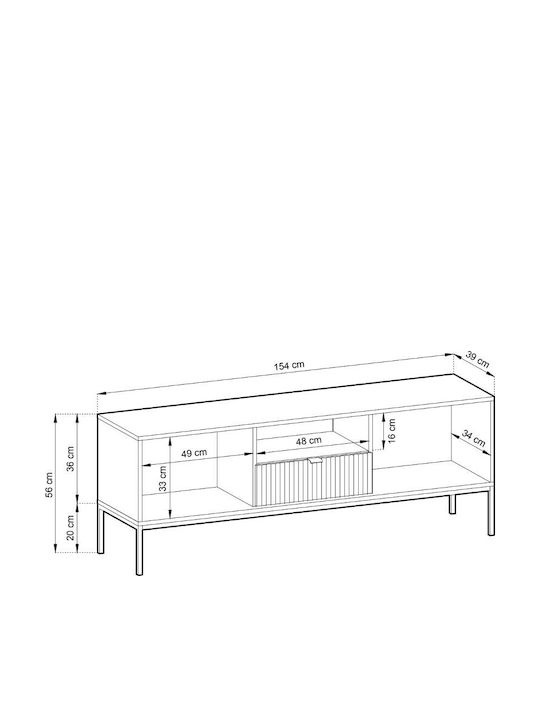 TV Stand Nova Green / Anthracite L154xD56xH39cm