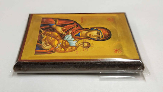 Holy Mary Christ the Teacher Soumela Wooden Icon Frame Category Paper Krn No 00 Dimensions 6.5cm x 9.5cm Wooden MDF S&k Byzantine Icons