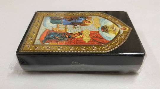 Evangelistria Tinos Flat Icon Gold-Edged Category Paper Xkl No 00 Dimensions 6.5cm X 9.5cm Wooden MDF S&k Byzantine Icons