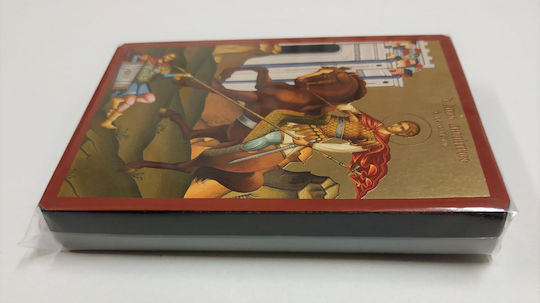 Saint Dimitrios the Myrrh-Streamer Equestrian Flat Icon Category Paper Tal No 0 Dimensions 10.0cm X 14.0cm Wooden MDF S&k Byzantine Icons