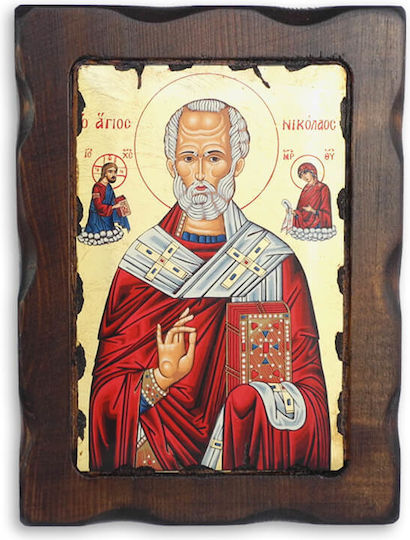 Sfântul Nicolae Icoană Din Lemn 23x17cm