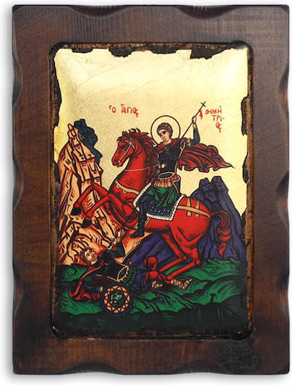 Agios Dimitrios Wooden Icon 23x17cm