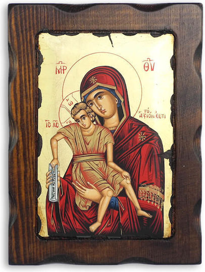 Παναγία Άξιον Εστί Ξύλινη Εικόνα 23x17cm