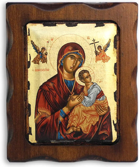 Fecioara Maria Amolyntos Icoană Din Lemn 16x13cm