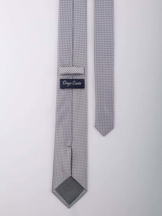 Diego Conte Men's Tie Printed in Silver Color