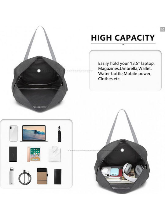 Miss Lulu Waterproof Shoulder / Handheld Bag for Laptop Gray EQ2256D-GY