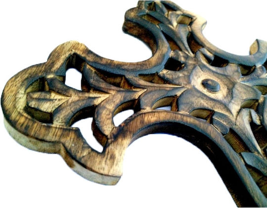 Holzgeschnitzter Kreuz R15 31x23 cm