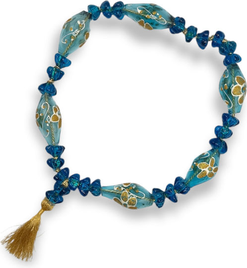 Turquoise Glass Bead Tabletop Decor with Blown Glass Beads ± 60cm
