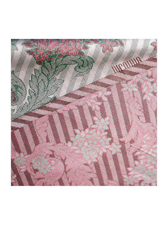 Decotelia Tischdecke Kariert 100x100 Rossabaroco Rosa-Grau Doppelter Oberfläche