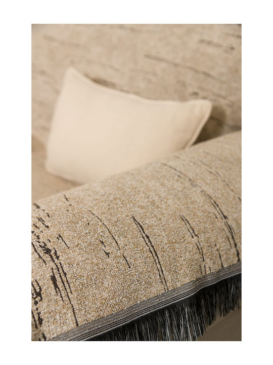 Naf Naf Crown Sofa Throw Chenille 180x250cm Beige