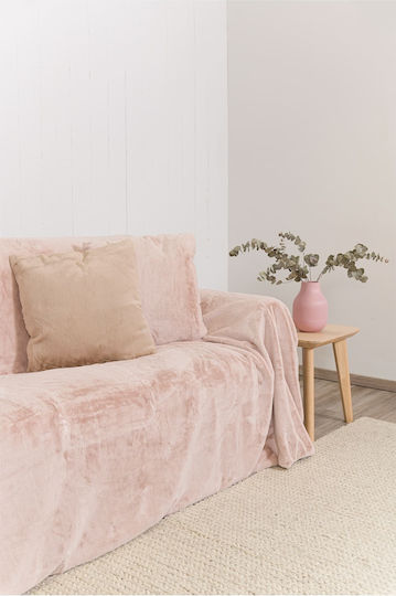Naf Naf Lapin Three-Seater Sofa Throw 170x300cm Pink
